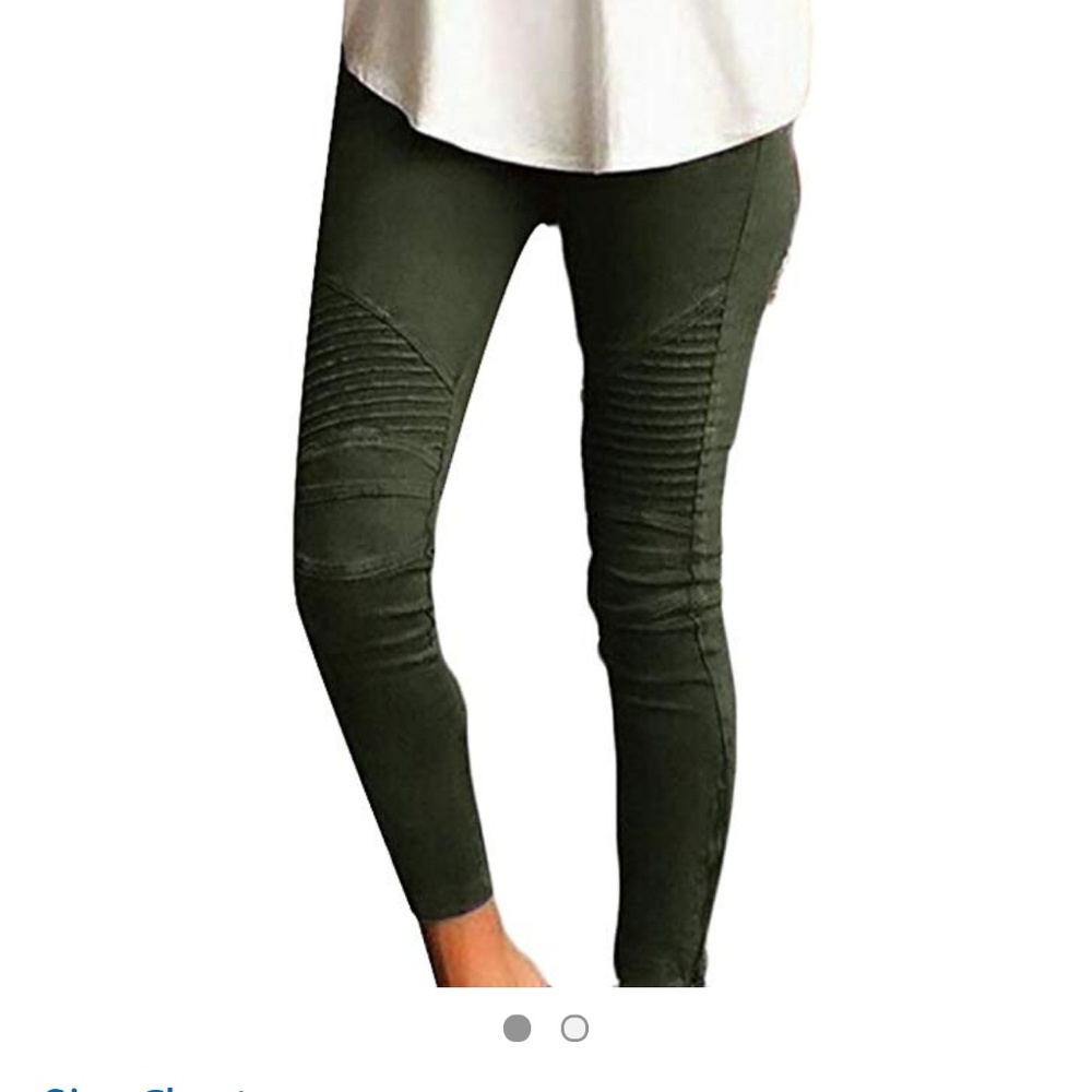 🚫SOLD🚫 Brand New Army Green stretch moto pants